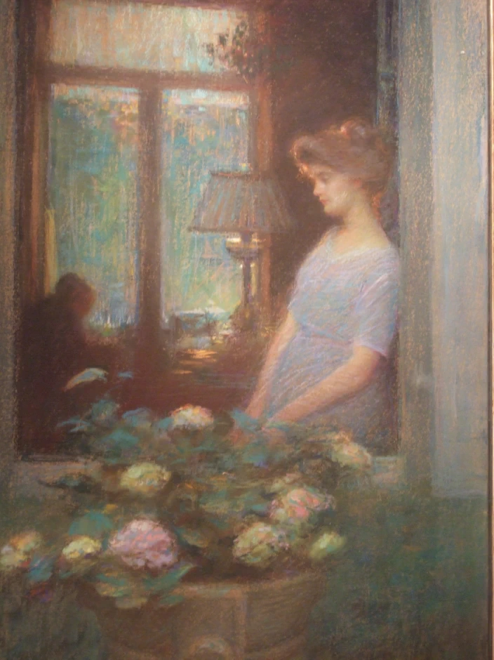 Charles Léandre - Donna con ortensie